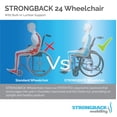 thumbnail image 2 of Silla de ruedas plegable ligera Strongback Mobility Comfort 24 para adultos mayores (hasta 136 kg) - Silla de transporte con soporte lumbar ajustable integrado - Asiento de 45 cm, 2 of 4