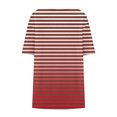 thumbnail image 5 of ZQUUVOU Women's Summer Top Plus Size Short Sleeve Solid Stripe Round Neck Front Fold Blouse Red, 5 of 6