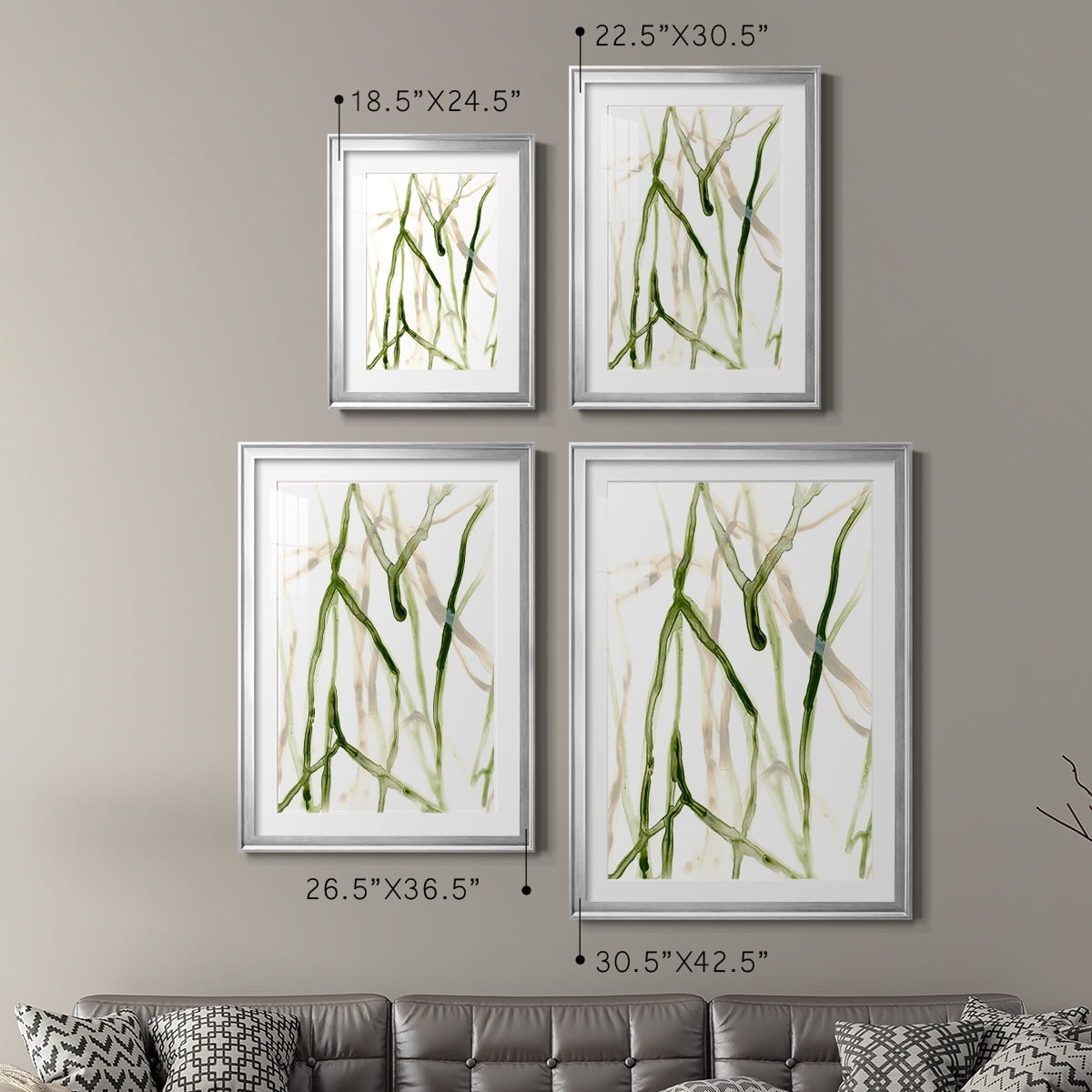 Wexford Home Runnel VII Premium Framed Print, 30.5" x 42.5" - Ready to Hang, Silver (Set of 2)