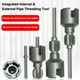 thumbnail image 4 of Pipe Thread Cutting Tool, Integrated Internal & External Pipe Threading Tool, Electric Drill Compatible PVC Pipe Threader Kit, 1/2 3/4 Sizes Rethreading Maker for for Water Pipes, 4 of 7