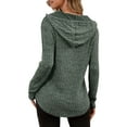 thumbnail image 3 of Shine Up Hoodies for Women Ribbed V Neck Knit Pullover Sweater Fall Hooded Sweatshirts, 3 of 4