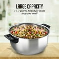 thumbnail image 2 of OVENTE 4.8 Quart Stovetop Stainless Steel Pasta Pot with Strainer Lid & Locking Feature, Easy Storage and Pour Safe with Cool Touch Handles Perfect for Cooking Noodle Veggie or Sauce, Silver CW15131S, 2 of 7
