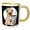 Yellow/White, variant on 3drose, Illustration of Pug Dog with a Coffee Cup Animal Illustration, 11oz Two-tone Blue Mug
