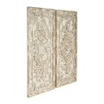 thumbnail image 6 of DecMode Beige Fiberclay Ceramic Handmade Carved Arabesque Geometric Wall Decor (2 Count), 6 of 12