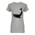 thumbnail image 1 of Black And White Whale Shaped T-Shirt Women -Image by Shutterstock, Female x-Large, 1 of 2