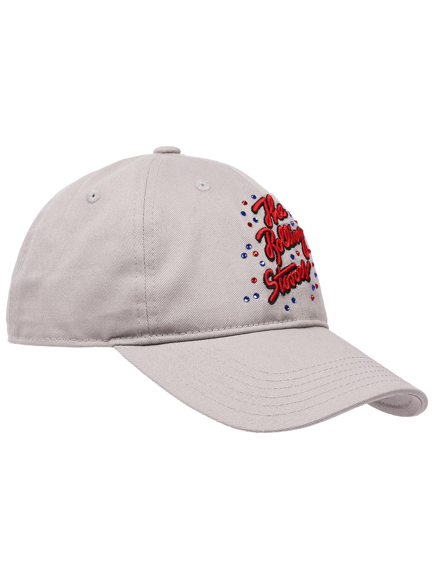 Rolling Stones "Dad" Cap with Rhinestones, Gray, One Size Fits Most