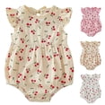 thumbnail image 5 of KVPLBQFD Baby Girls Jumpsuit Short Sleeves Lace Ruffled Soft Bodysuit with Multiple Colors Infant Girl Comfortable Summer Clothes, 5 of 5