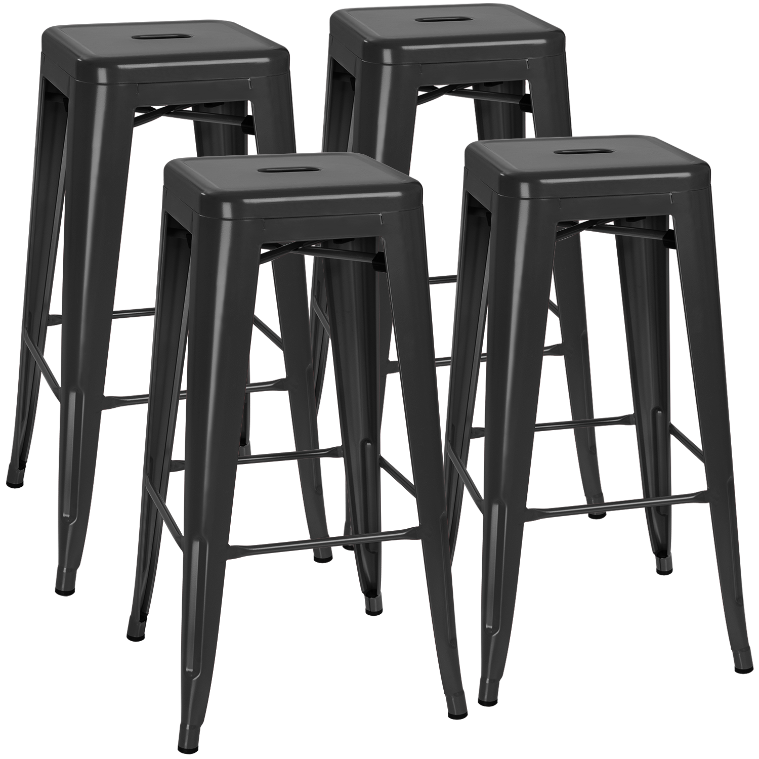 VINEEGO 30 Inches Metal Bar Stools For Counter Height Indoor Outdoor 