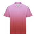 thumbnail image 4 of USNSM Men's Gradient Printed Button Down Shirt Cotton Short Sleeve T Shirt Moisture Wicking Tee Shirt Lapel Lightweight Summer Tops Pink XXL, 4 of 6