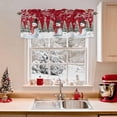 thumbnail image 2 of Christmas Snowman Valances for Windows, 42 x 18in, Tree Winter Bird Berry Red Wood Grain Rod Pocket Kitchen Valance Curtain Light Filtering Window Treatments for Living Room Bedroom, 1 Panel, 2 of 7