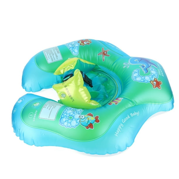 Flotador inflable de PVC con forma de anillo de natación para bebé, flotador de piscina antivuelco para niños con chaleco salvavidas