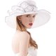 thumbnail image 2 of Organza Church Fascinator Wedding Tea Party Derby Hats for Women Flower Wide Brim Sun Hat, 2 of 5