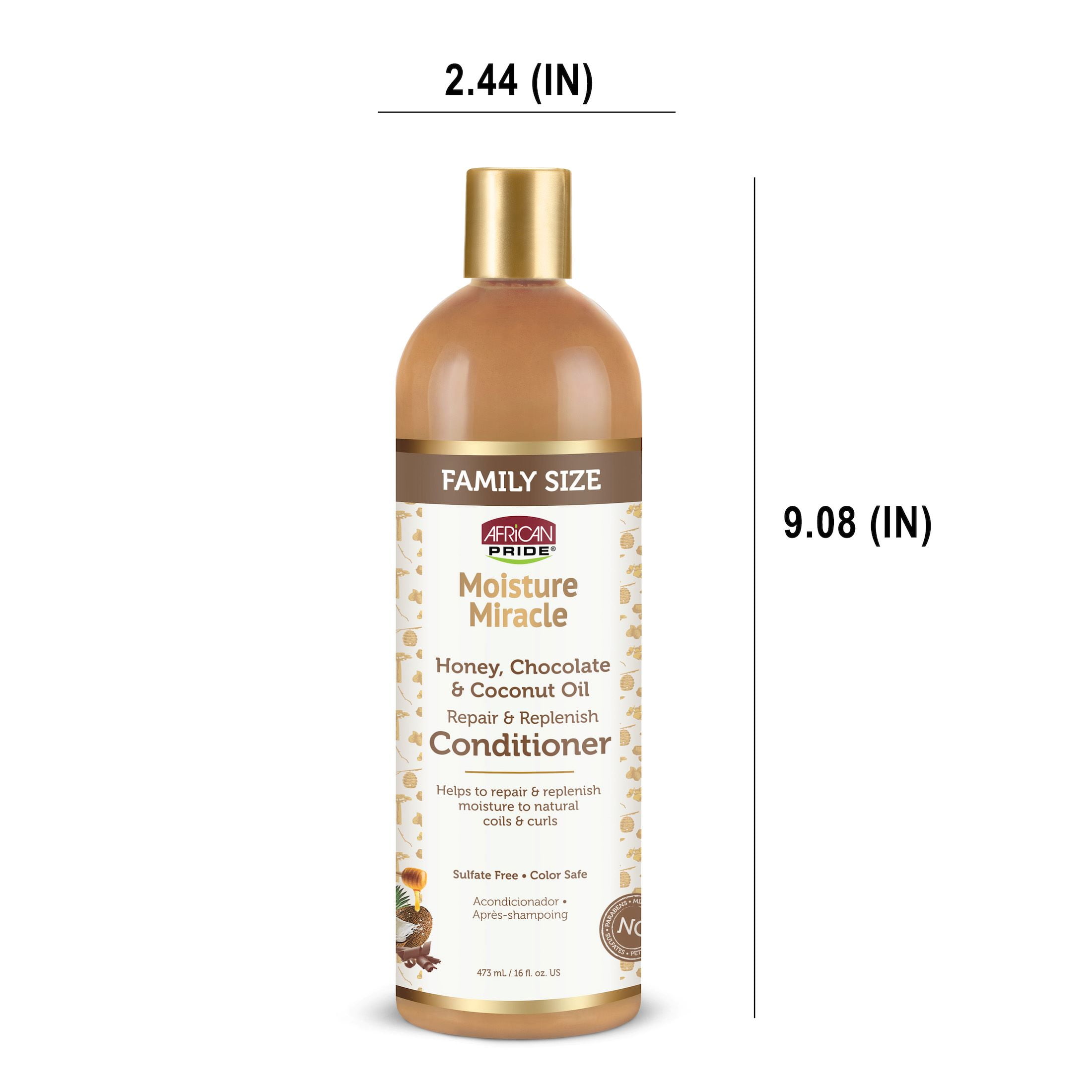 African Pride Moisture Miracle Shine Enhancing Repair and Replenish Daily Conditioner, 16 fl oz