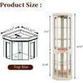 thumbnail image 2 of Lighted Corner Curio Cabinet,Corner Display Cabinet with Tempered Glass Doors Mirrored Back Panel Adjustable Shelves,15.31" L X 15.31" W X 69.84" H(Antique White), 2 of 7