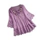 thumbnail image 4 of Camisa de moda Sonducket para mujer Blusa vintage de fibra púrpura XXL, 4 of 6
