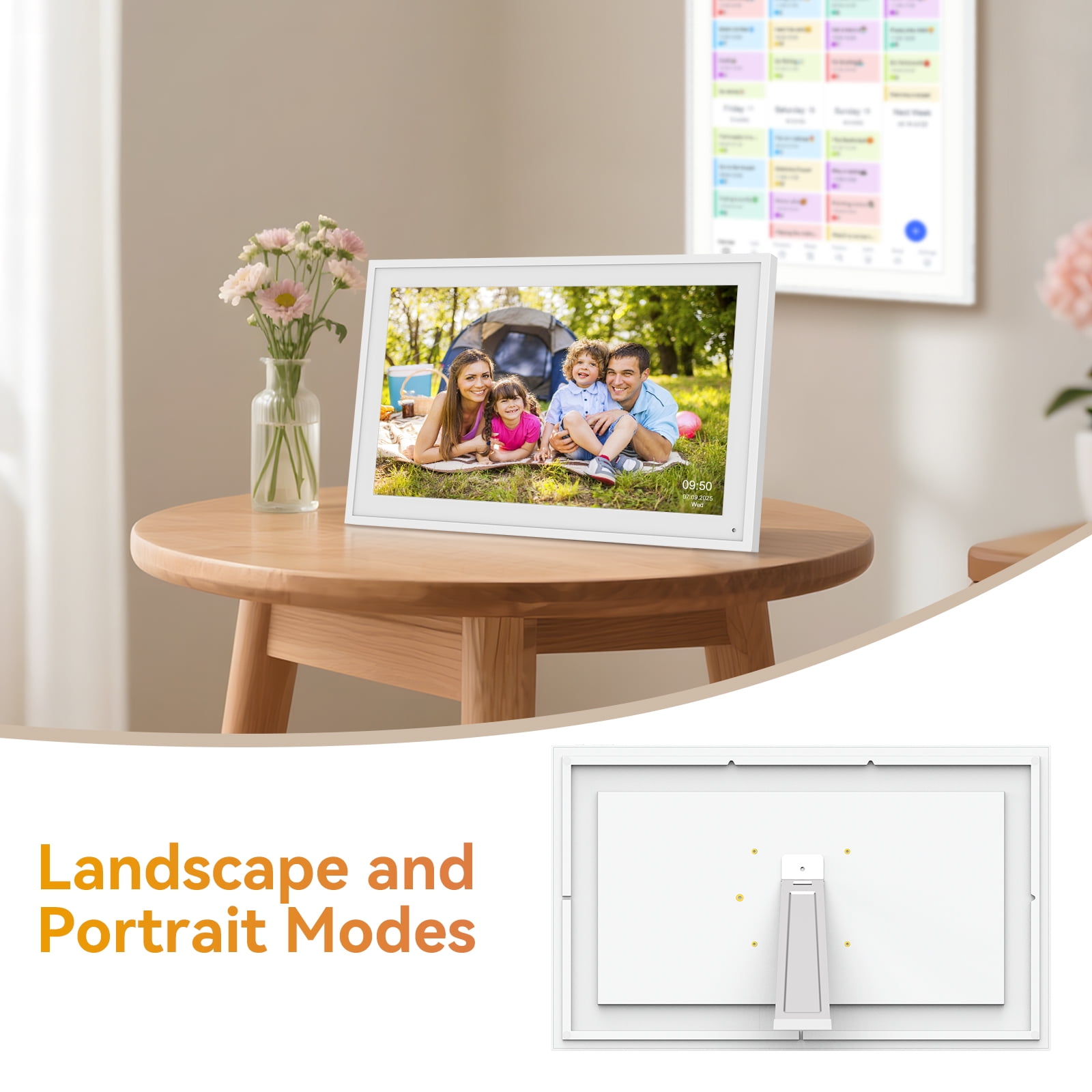 TABWEE Digital Calendar 15.6 Inch - Smart Chore Chart & Wall Planner, Electronic Calendar for Family, Meals, Photo Display, Wall/Desk Mount, Touch Screen, Gifts for Women Men