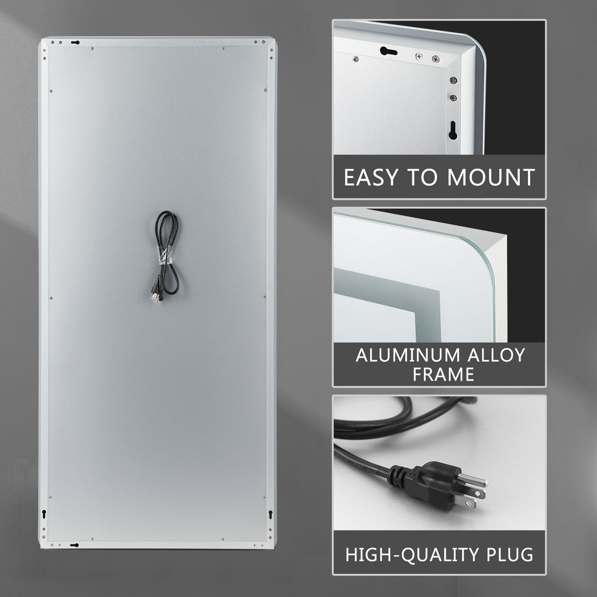 22 in x 47 in Modern LED Mirror