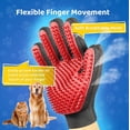 thumbnail image 5 of Upgrade Version Pet Grooming Glove - Gentle Deshedding Brush Glove - Efficient Pet Hair Remover Mitt - Enhanced Five Finger Design - Perfect for Dog & Cat with Long & Short Fur - 1 Pair (Red), 5 of 6