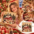 Christmas barn DIY diamond painting kit decoration, Snowy Evergreen ...