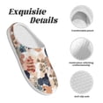 thumbnail image 5 of Lsque Watercolor Plants Pattern Womens Comfort Cotton on Scuff With Memory Foam and Anti-skid Sole Slipper-40/41, 5 of 7
