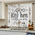 thumbnail image 4 of Farmhouse Kitchen Curtains Rustic Vintage Country Wooden Board Short Small Fork and Spoon Rod Pocket Farm Retro Wood Funny Printed Bedroom Living Room Treatment Fabric 2 Panels 26Wx36H Inch, 4 of 6