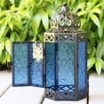 thumbnail image 3 of Moroccan Candle Lantern Decorative Set of 3 for Floor, Ramadan Decorations, Indoor Home Decor, Outdoor Patio or Porch, Weddings, Cobalt, 3 of 7