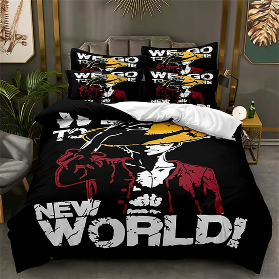 One Piece Bedding Set for Kids Teen Lightweight Duvet Cover with 2 Pillowcases Bedroom Decor Bed Set 3pcs