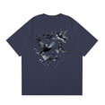 thumbnail image 4 of NAMTYQX Mens T-Shirts Graphic Tees Relaxed Fit Cool Crewneck Plus Size Lightweight Patterns Hawaiian Short Sleeved Cool Casual Graphic Tees Navy Size 2XL, 4 of 5