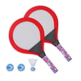 thumbnail image 2 of 1 juego de raquetas de tenis para niños, juego de raquetas de playa con pelotas en interiores y exteriores, juguetes deportivos para niños (rojo), 2 of 5