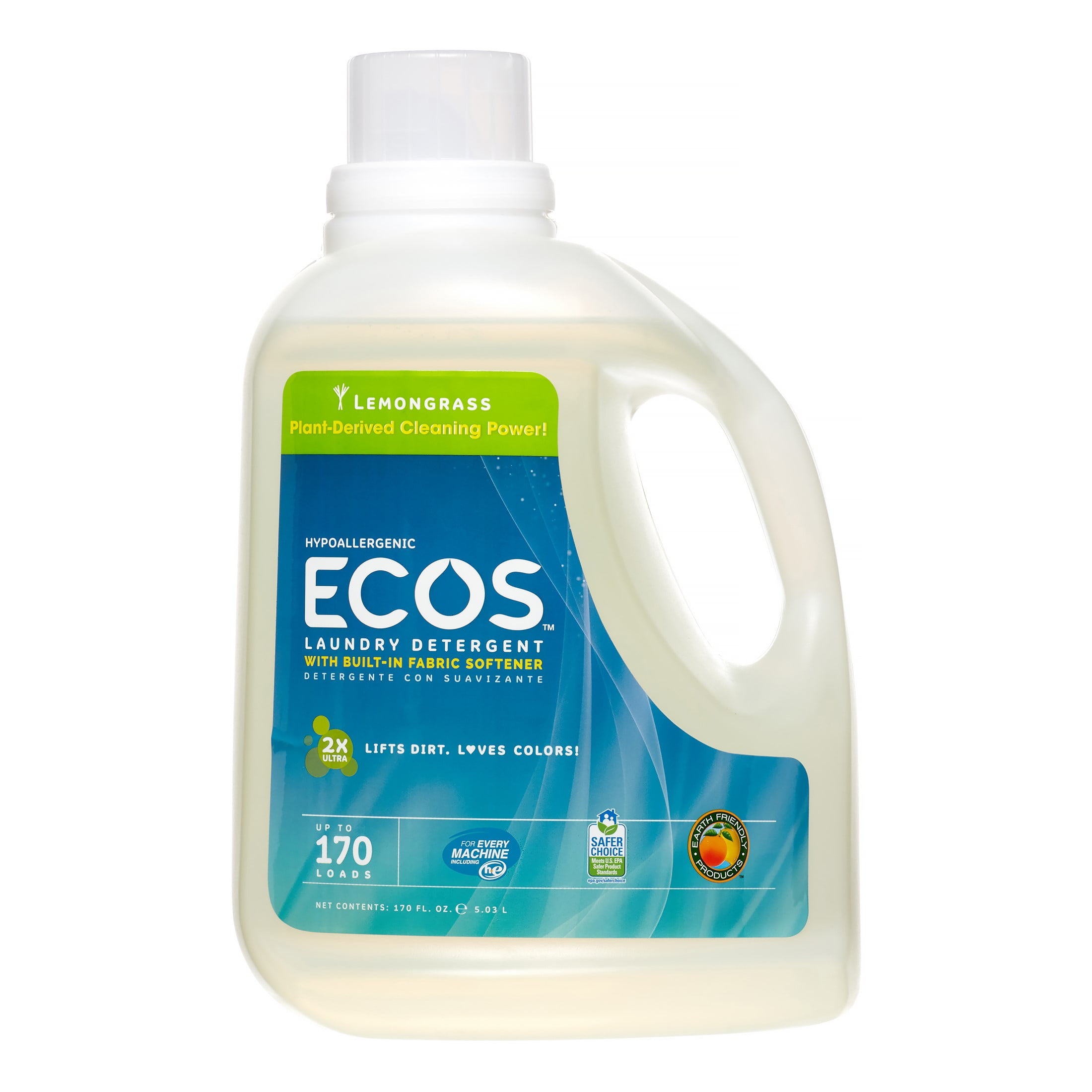 ECOS Natural Laundry Detergent, Lemongrass, 85 Loads