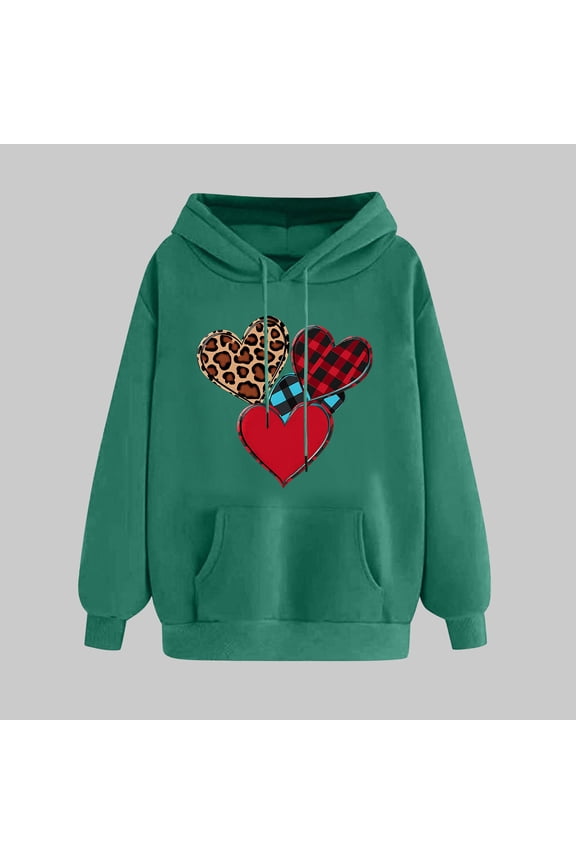 Women's Clothes Women Clothes Trendy Ndbuld Women's Print Winter Hoodie Pullover Tops Long Sleeved Comfortable Sweatshirt ,Army Green,2XL