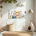 thumbnail image 2 of Hieng Safari Animals Nursery Wall Art 3 Pieces Giraffe Lion Elephant Monkey Zebra Pictures Jungle Baby Animal Theme Canvas Prints for Kids Room Decor Unframed, 2 of 6