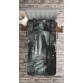 thumbnail image 3 of Ambesonne Gothic Quilted Bedspread Set 2 Pcs, Moon View in Scary Dark, Twin Size, Blue Grey, 3 of 3