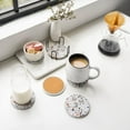 thumbnail image 3 of SUSWIM Drink Coasters with Holder, Absorbent Coaster Sets of 6, Marble Style Ceramic Drink Coaster for Tabletop Protection,Suitable for Kinds of Cups, Wooden Table, Cool Home Decor, 4 Inches, 3 of 6