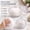 Clear, variant on 2 Pcs Extra Large 6'' Glass Crystal Dusting Powder Puff with Container for Women - Soft Washable Reusable Velour Face and Body Makeup Puff Amber Scalloped