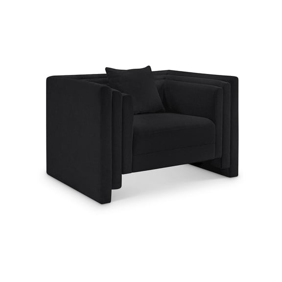 Meridian Furniture Everett Black Chenille Fabric Upholstered Chair