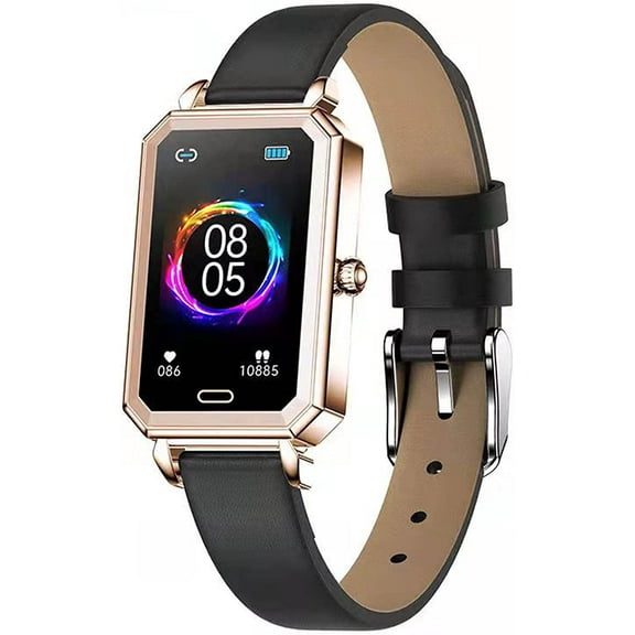 Smart Watch for Women Smartwatch for Android iOS Phones with 1.1'' Screen,Distance, Weather,Pedometer, IP68 Waterproof Fitness Tracker Multiple Sports Modes,Black