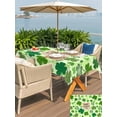 thumbnail image 4 of Outdoor Tablecloth with Umbrella Hole and Zipper, Happy St. Patrick's Day Rectangle Table Cloth 60x120 Inch Waterproof Tablecloth, Spring Lucky Shamrock Cloud Green Picnic Table Cover for Patio, 4 of 7