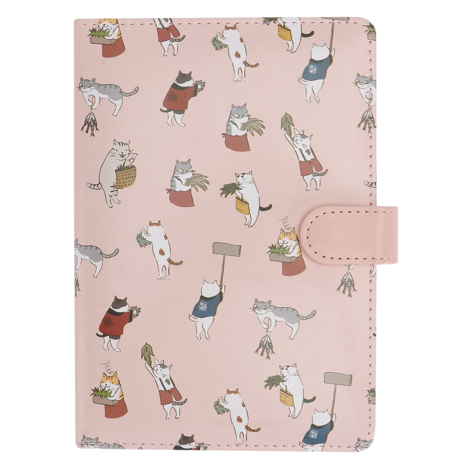 Portable Steno Memo Notebook MiniDaily Mini Diary NotePad Soft-covered Mini Notebook Fun Cat Notebook Journal Diary Ruled Pages (Pink)