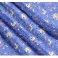 thumbnail image 3 of Soimoi Blue Cotton Voile Fabric Unicorn & Rainbow Nature Print Fabric by the Yard 56 Inch Wide, 3 of 7