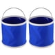 thumbnail image 1 of Cubo plegable portátil de 9 litros, color azul, 2 unidades, para acampar y hacer senderismo., 1 of 14
