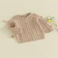 thumbnail image 2 of Infant Baby Boy Girl Knitting Cardigan Solid Color -Neck Button Closure Sweater Coat for Autumn 18-24 Months, 2 of 8