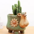 thumbnail image 7 of pdqouc Small Succulent Pots with Ceramic Animal Shape Design Planter Indoor Plant Cute Cactus/Bonsai Flower Pots for Home Decor And Desk Decoration, 7 of 7