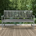 thumbnail image 2 of Laurel 59.1" 3-Seat Slat-Back 600-Lbs Support Acacia Wood Outdoor Garden Patio Bench, Gray, 2 of 8