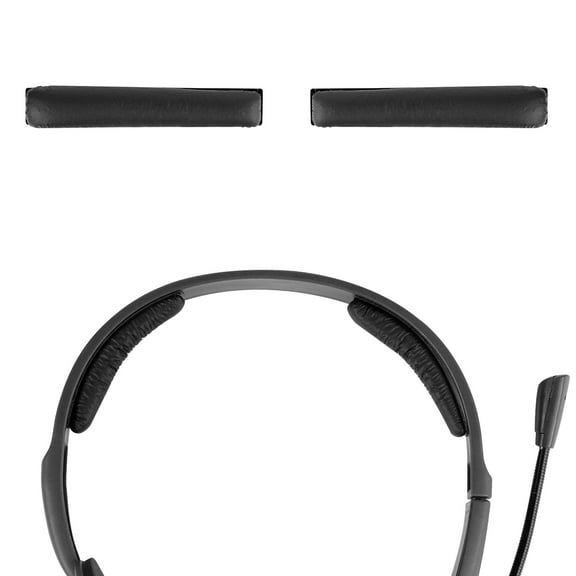 Geekria Protein Leather Headband Pad Compatible with Jabra, Plantronics, Sennheiser, VXi BlueParrott, Headphones Replacement Band Repair Part (Black)