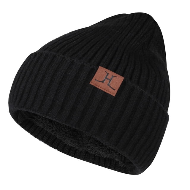 Black Color Beanie Knit  Men Women Winter Ski Warm Cap Skull Cuff Hats slouchy! 