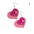 thumbnail image 3 of Pendientes para mujer, regalos para mujeres, niñas, de piel sintética, para San Valentín, con estampado en forma de corazón, 4 unidades. Un par de pendientes., 3 of 5