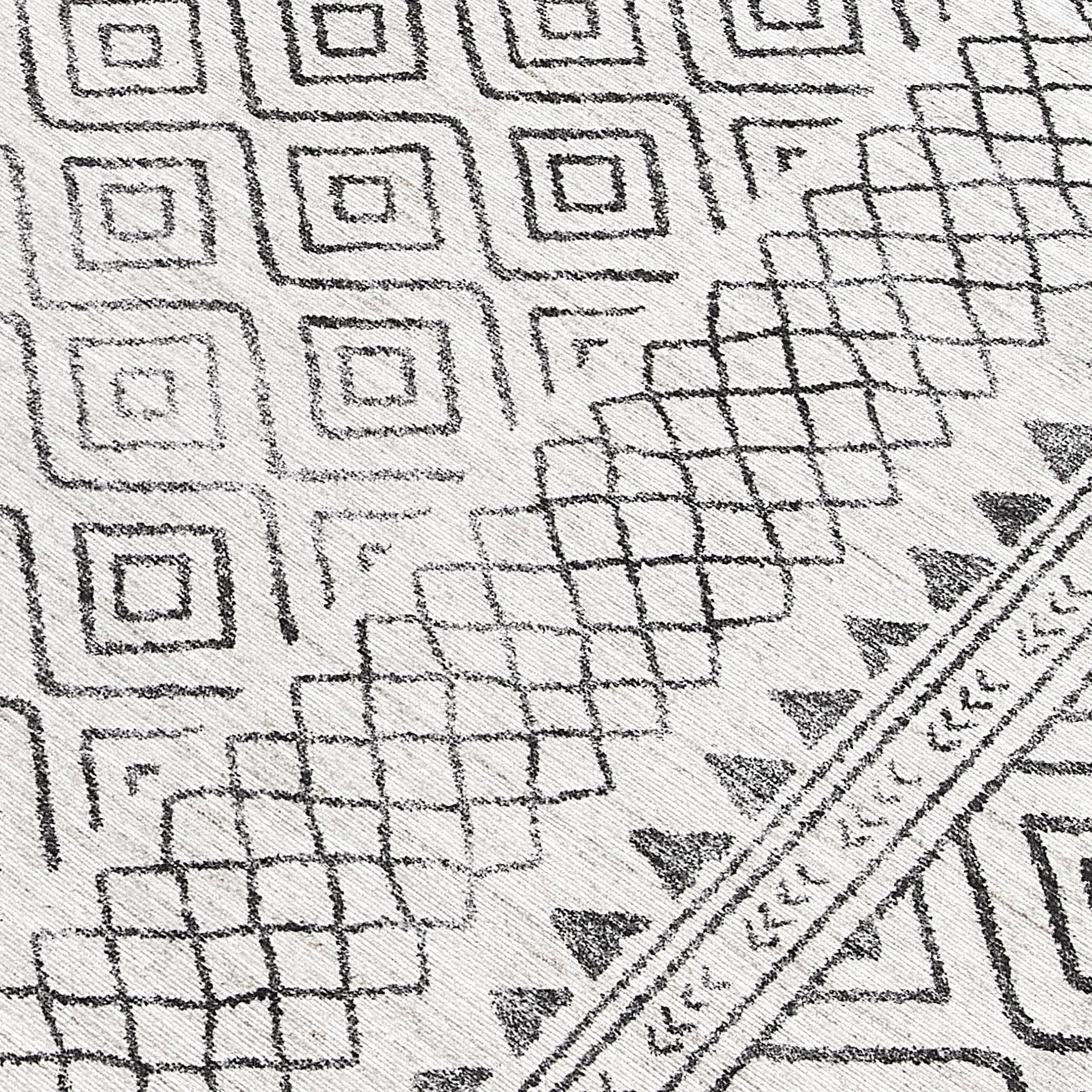 ReaLife Machine Washable Area Rug Runner - Living Room Bedroom Bathroom Kitchen Entryway Office - Padded Low Pile Stain Resistant Premium - Boho Farmhouse Vintage - Aria - Ivory 2'6" x 6'