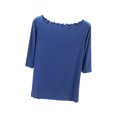 thumbnail image 2 of Fiudx Liquidación de Ofertas Flash Camiseta Holgada con Cuello de Una Línea de Color Sólido para Mujer y para Mujer Top de Manga Media de Primavera y Verano Top/Shir de Hombro de Una Línea de Manga C, 2 of 5