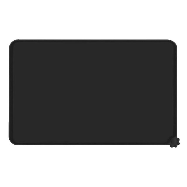 Alfombrilla para cuencos para perros y gatos, alfombrilla de silicona impermeable y antideslizante para cuencos de comida, cuenco de agua, alfombrilla para comida, 47x30cm, color negro